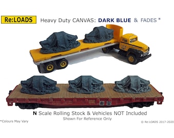 Tarped Loads Dark Blue N Scale 1:160 Model Railroad Train Freight Detail Accesso