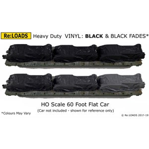 HO Scale Trains Model Railroad Loads, BLACK &#39;Vinyl&#39; Tarped Covered Sheeted Model Railway Load, HO Model Railroad Gift Train Accessories