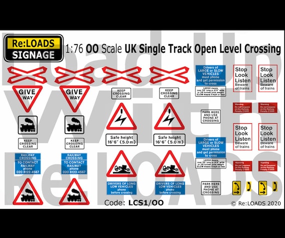 Uk Single Track Open Level Crossing Signs Signage For Oo Etsy Sweden