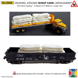 N Scale SCRAP CARS N Scale Vehicles Model Railroad N Scale Loads for Model Railway N Scale Trains Trucks Small N Gauge Gondola or Flat Car