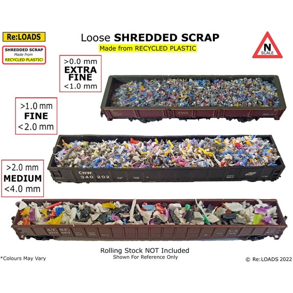 Loose SHREDDED SCRAP Plastic, Recycled Plastic, N Scale, N Gauge, Model Railway, Model Railroad, for Scrapyards, Scrap Loads, Scrap Piles