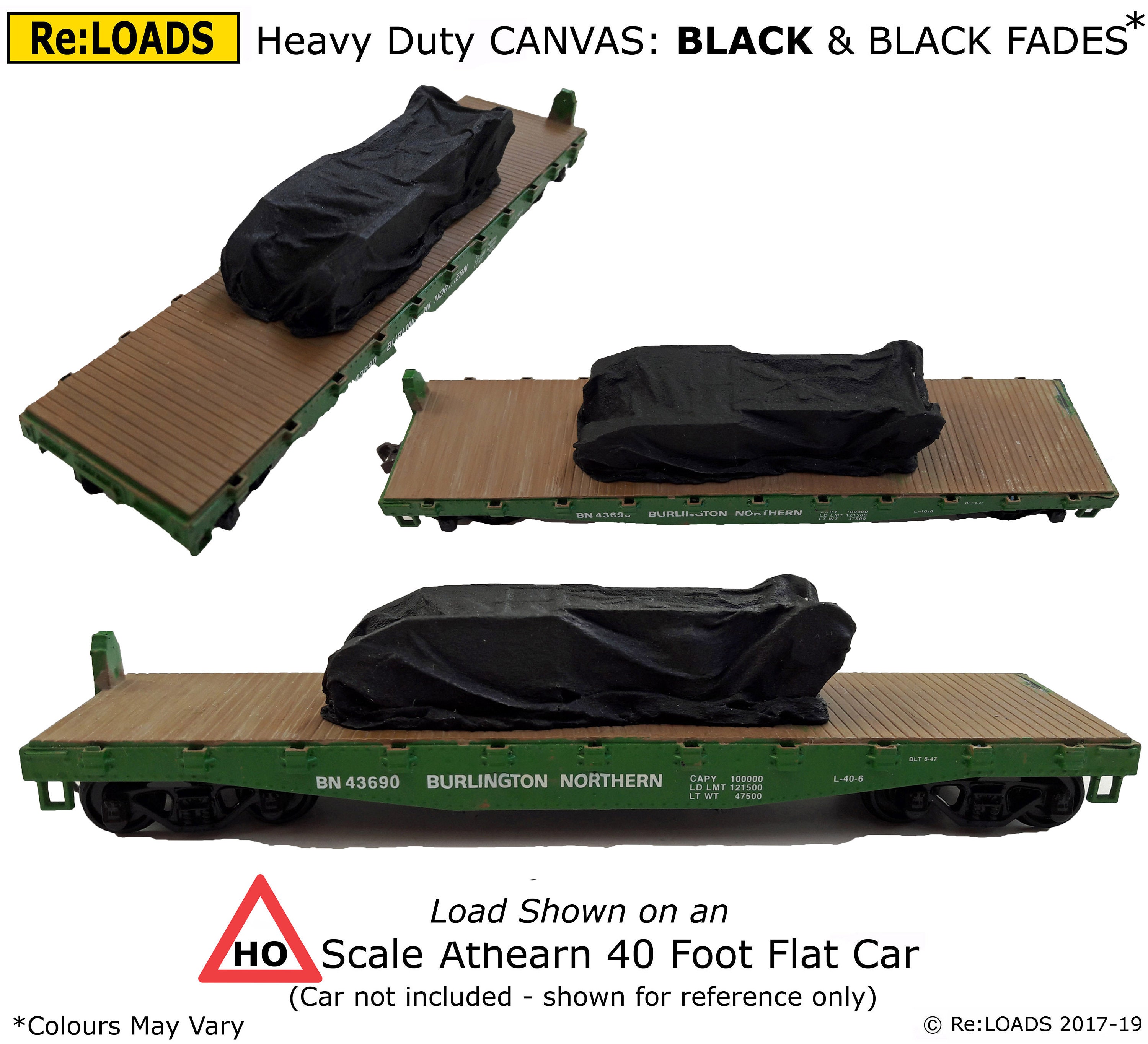 Z BLACK & Fades 'Canvas' Tarped Covered Sheeted Road & Rail Load N 