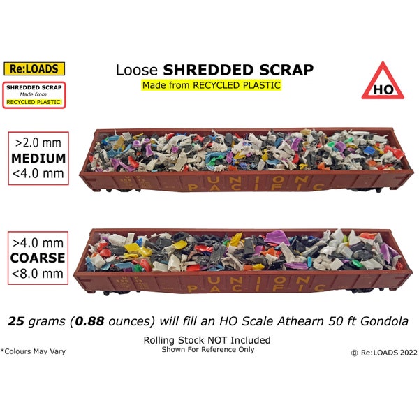 SHREDDED SCRAP for HO Scale Model Railroad Loads, Oo Model Railway Loads, Scrapyards - Recycled Plastic - Build your own Loads, Scrap Piles