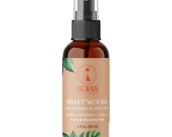 Sweet Woods Natural Body & Linen Mist - Körperspray- Natürlicher Duft- Ätherisches Öl Körpernebel