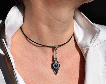 Collana girocollo blu malocchio, collana protettiva per occhi greci/turchi, amuleto di protezione, gioielli per l'occhio malvagio, gioielli di protezione