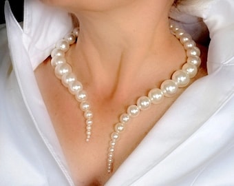 Collier tendance unique, collier de perles, collier épais, collier sur plusieurs brins, bijoux pour femmes, cadeau de bijoux de créateur de bijoux uniques