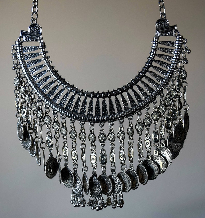 Boho Necklace Vintage Coin Ethnic Necklace Bohemian Necklace Etsy