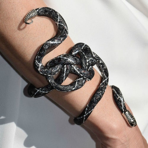 Gold Snake Wrist Cuff Bracelet Serpent Arm Cuff Snake Jewelry Etsy