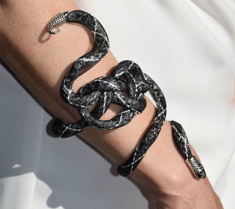 Snake Wrist Cuff Bracelet Serpent Arm Cuff Snake Jewelry Etsy
