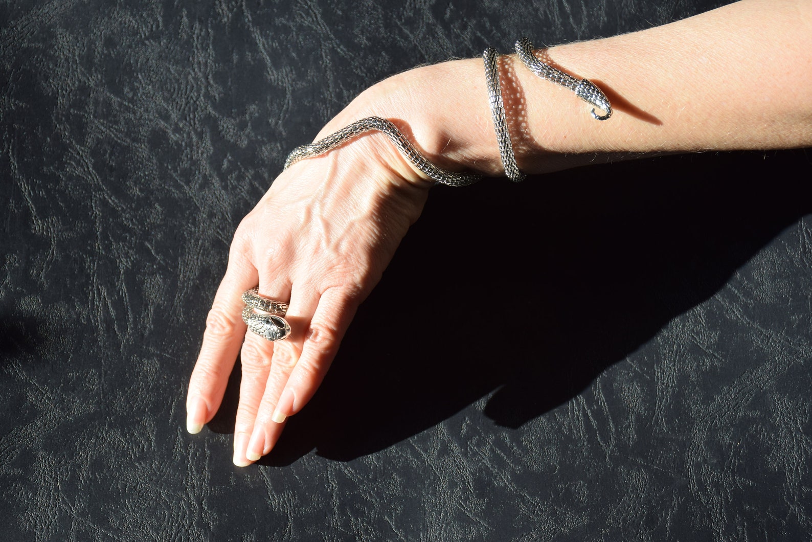 Silver Snake Bracelet Bendable Wrist Cuff Bracelet Serpent - Etsy