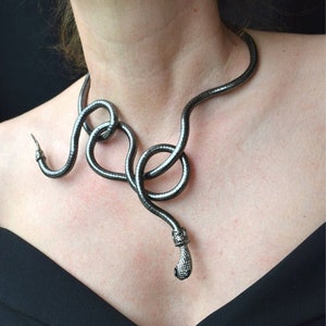 Silver/black/gold Snake Necklace Choker FLEXIBLE BENDABLE TRANSFORMER ...