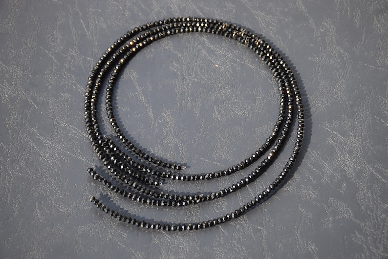 Schwarze offene Manschette Choker Halskette, Glas Perlen funkelnden handgemachten Kragen, handgemachter Schmuck Bild 3