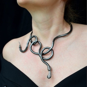 Long Gold/silver/ Black Snake Necklace/ Bracelet, Bendable Serpent ...