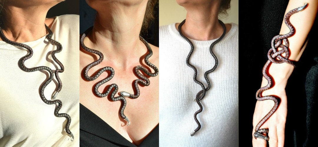 Snake Wrist Cuff Bracelet Necklace Snake Jewelry - Etsy