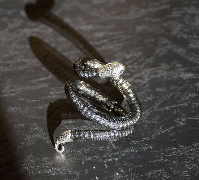Black Snake Arm Cuff Bracelet Bangle Serpent Wrist Cuff Etsy