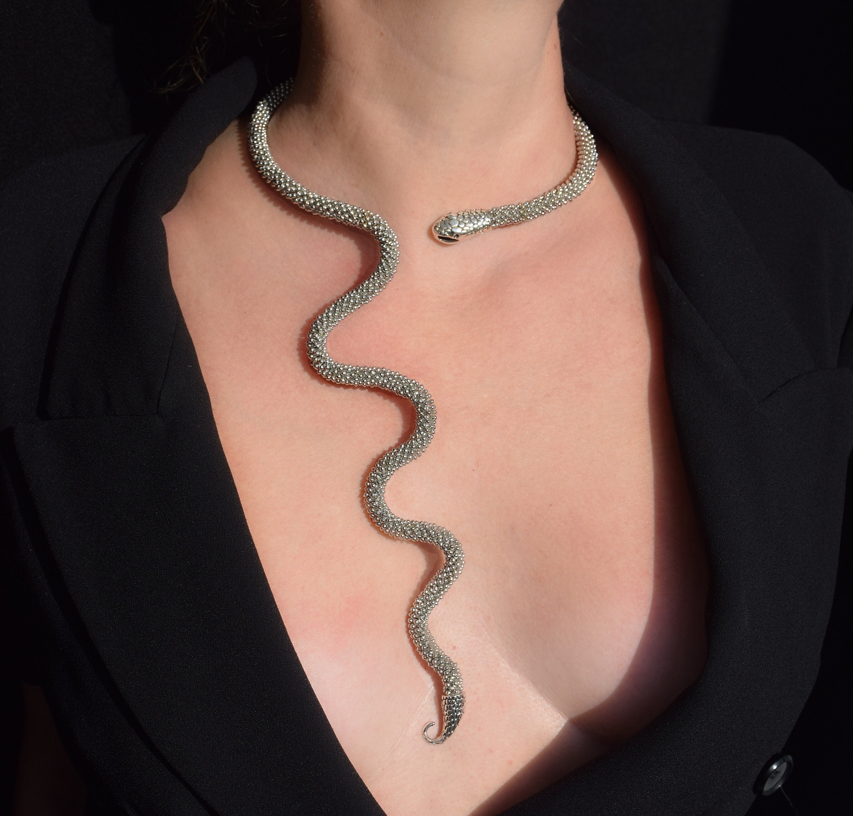 Bead Snake Necklace - Etsy