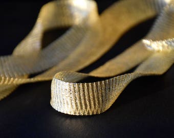 Titanium Tubular Mesh Ribbon Gold  Mesh Wire  Titanium Mesh  Wire Lace  Gold  Ribbon Supplies