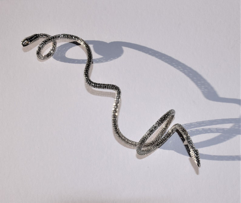 Silver Snake Bracelet Bendable Wrist Cuff Bracelet Serpent Etsy
