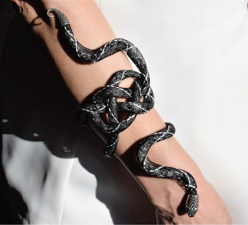 Snake Wrist Cuff Bracelet Serpent Arm Cuff Snake Jewelry Etsy