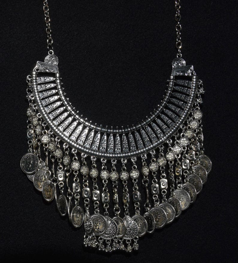 Boho Necklace Vintage Coin Ethnic Necklace Bohemian Necklace Etsy