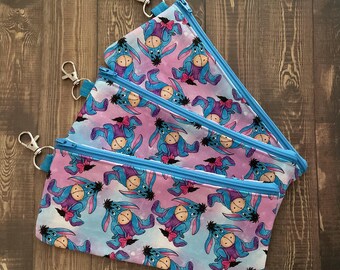 Eeyore Winnie the Pooh  Inspired Pencil Pouch Zipper Bag Mother's Day Gift