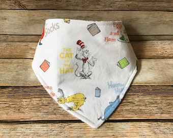 Dr Seuss Baby Bib Bandana Bib  Cat in the Hat First Birthday Photo Prop