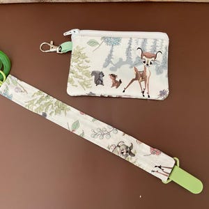 Pacifier Clip Bambi Pacifier Leash and Small Zipper Bag Set