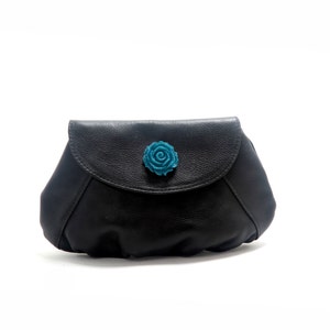 Leather clutch bag,black Leather clutch,gift for her,Modular Handle,Handle Nickel designer bag designer bag,elegant,black evening bag