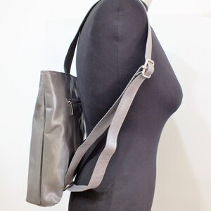 Women Leather Bag, Shoulder Bag, Leather Backpack, Handmade Bag, Leather Backpack Purse, Gray Leather Bag, Tassel Bag Purse, Wonen Backpack image 4