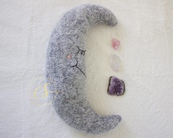 Easy Knit Moon Knitting Pattern, Fluffy Crescent Softie beginner friendly (PDF)