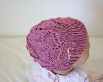 DK Hat knitting pattern "Gentle Waves" baby and adult quick knit