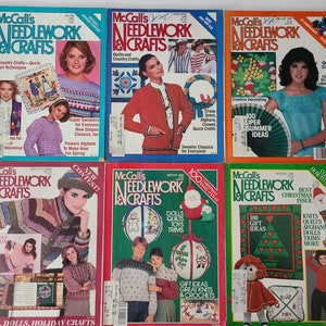 McCall&#39;s 1982 Needlework and Crafts Vintage Magazines. Loaded with Projects. Knit,Crochet,Quilt,Stencil, Embroider, Macrame, Needlework,More