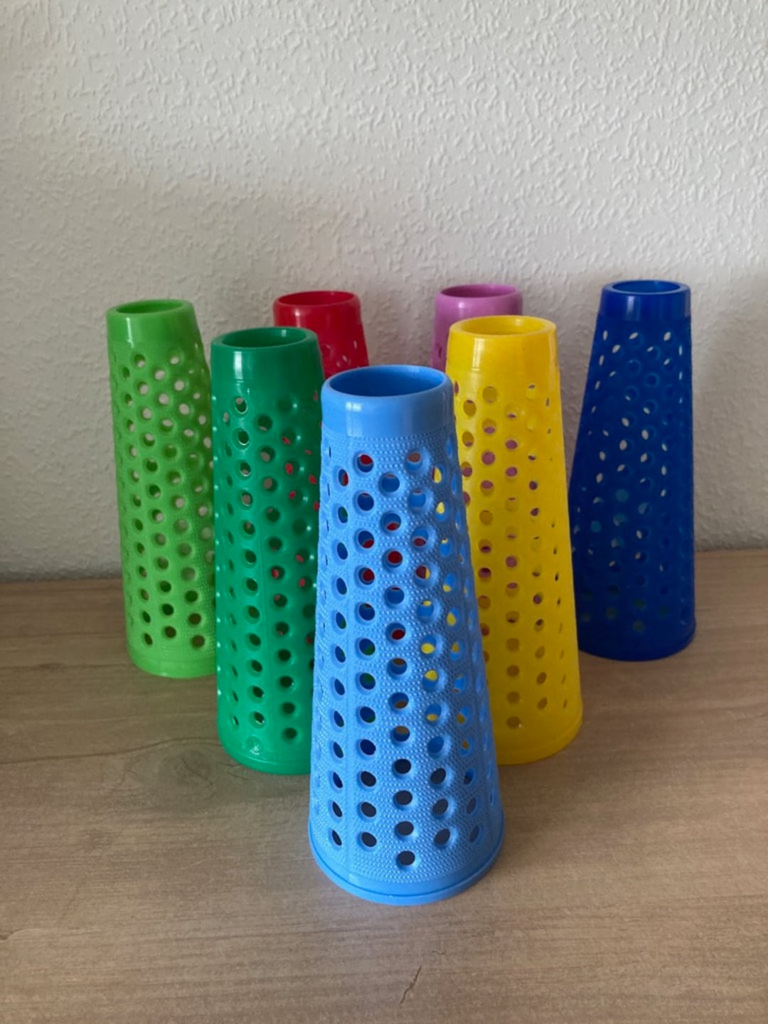 10 Assorted Plastic Yarn Cones for Wool Winding and Craft Use Colours