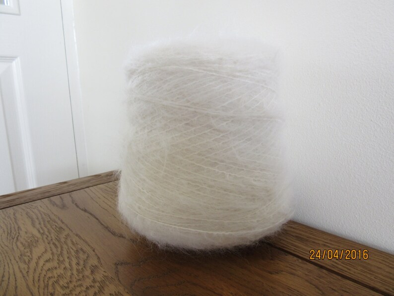 White Mohair Yarn DK 2's NM Mohair/wool/nylon 78/13/9 500g Etsy
