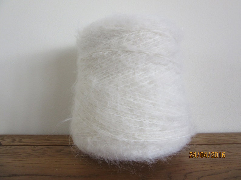 White Mohair Yarn DK 2