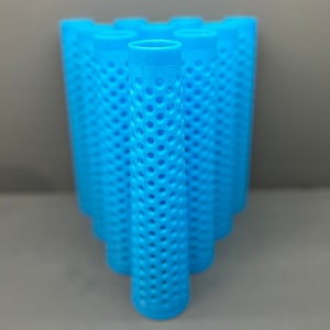 10 grandi coni di filato di plastica blu assortiti per l'avvolgimento della lana e l'uso artigianale