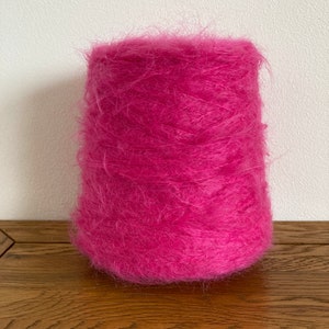 Shocking Pink Mohair Yarn DK 2's NM Mohair/Wool/Nylon 78/13/9 500g Cone