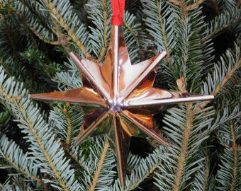 Cardinal Points Tin Star Ornament, Handmade, Decoration, Gift 15 and under