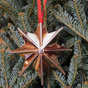 8-point Tin Star Ornament, Handmade, Decoration, Gift 25 and under