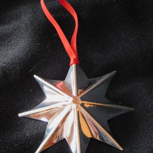 8-point Tin Star Ornament, Handmade, Decoration, Gift 15 and Under image 2