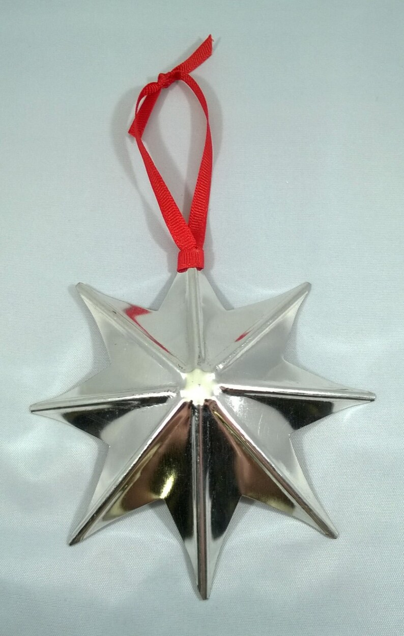 8-point Tin Star Ornament, Handmade, Decoration, Gift 15 and Under image 3