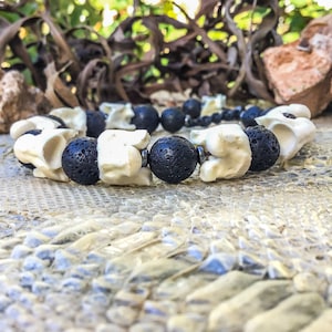 Tribal Protection Bone Bracelet - Real Snake Vertebrae Bracelet - Gift for Husband - Tribal Man Bracelet