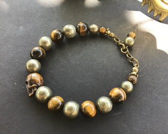 Unisex Perfect Gift Hand Carved Skull Bracelet Serpent Vertebrae Bone Bracelet Protection Bracelet Tribal Snake Bone Skull Bracelet