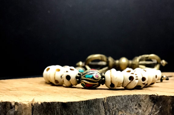Tibetan Skull Beads: Hand-Carved Tibetan Yak Bone 