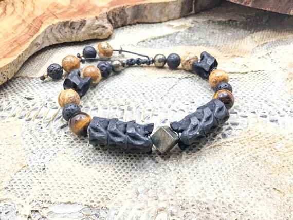 Black Snake Vertebrae Bracelet Dark Snake Spine Bracelet Natural Snake Bone Wristlet Tribal Snake Beaded Amulet Schlangenarmband