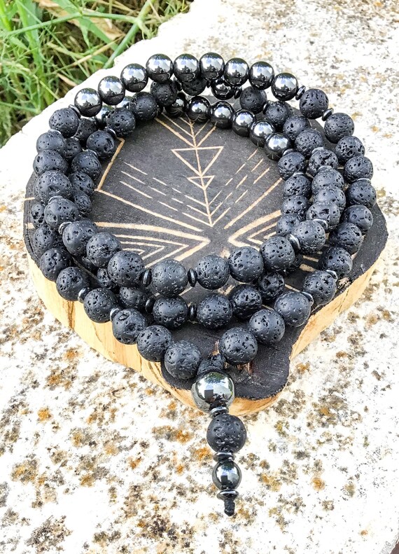 Earth Energy Healing Necklace Volcanic Hematite Lava Stone