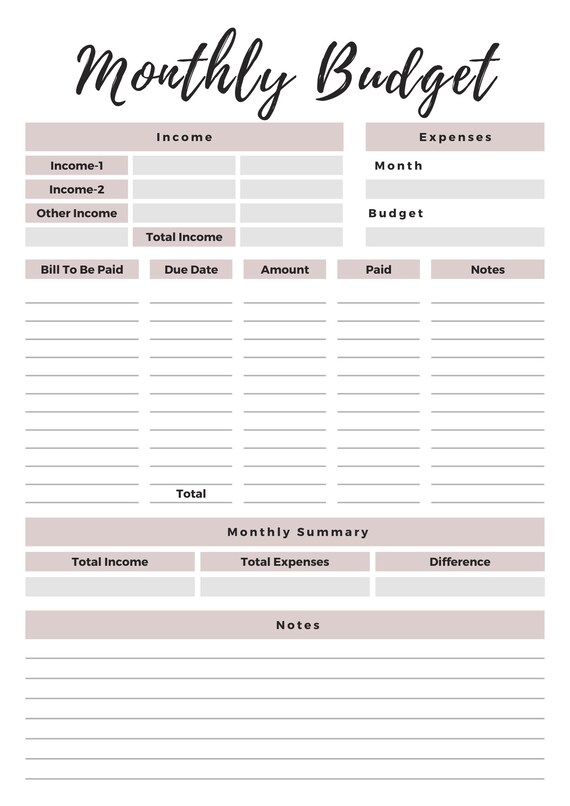 10 Files Printable Budget Planner | Etsy