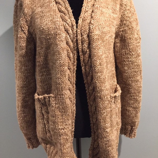 Women’s Sweater - Brown Knit Jacket - Brown Knit Cardigan - Knitted Cardigan - Ladies Sweater - Classic Knit Sweater - Vintage Style Sweater