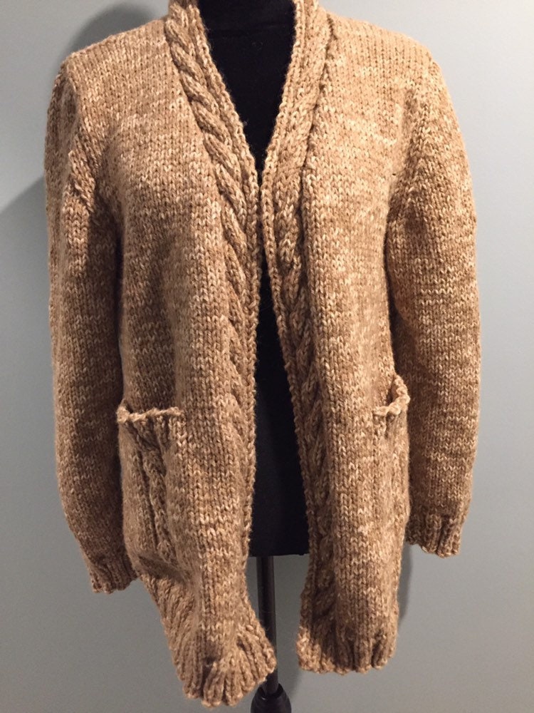 chunky brown cardigan ladies