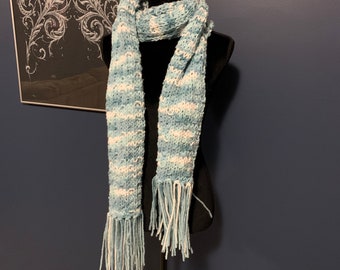 Ladies Scarf - Blue Scarf - Chunky Knit Scarf - Hand Knit Scarf - Ready to Ship - most sold item - Mother’s Day gift
